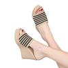 Slippers women's fashion outer wear summer new women's slope heel sandals thick bottom high heel muffin bottom one word