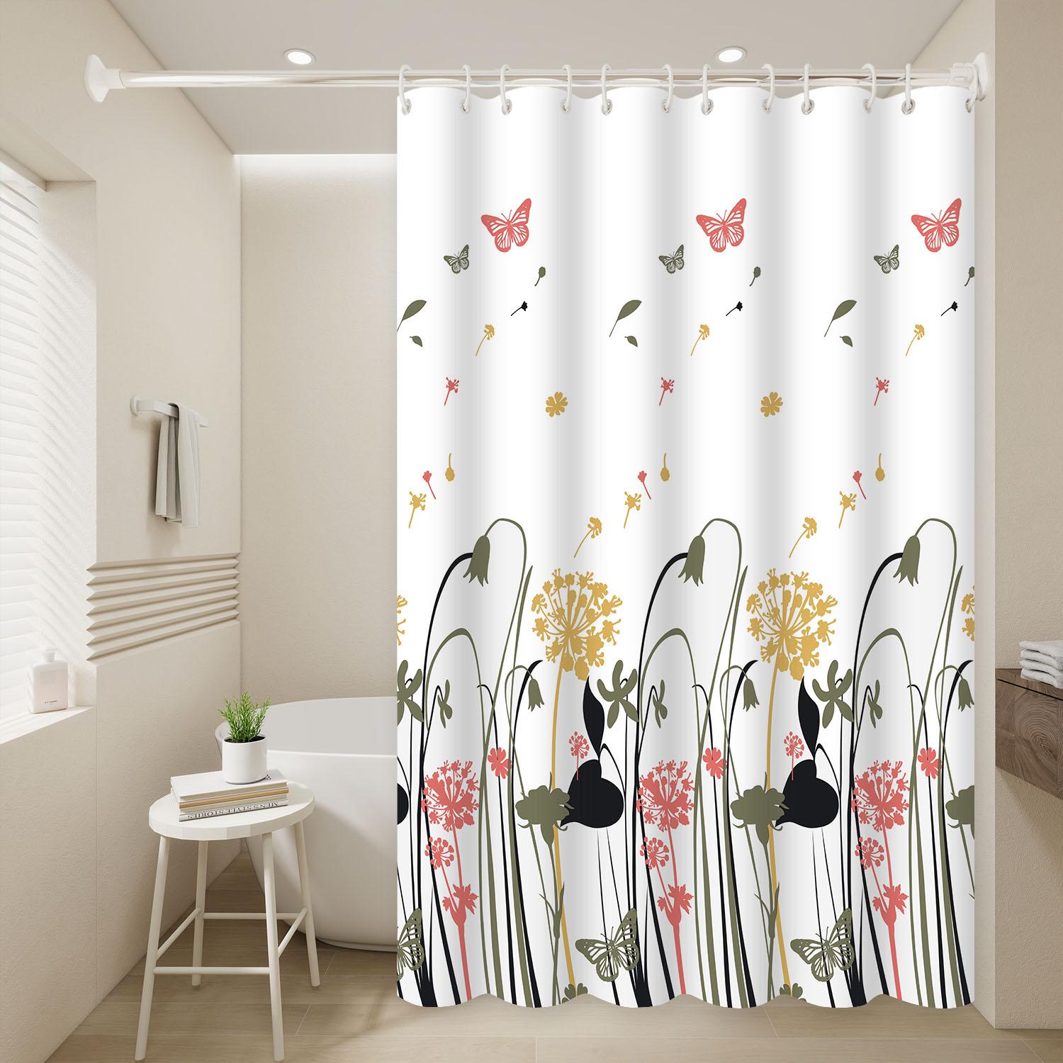 1pc dandelion Floral Shower Curtain waterproof PEVA romantic bathroom decor 80*180cm одуванчиковый