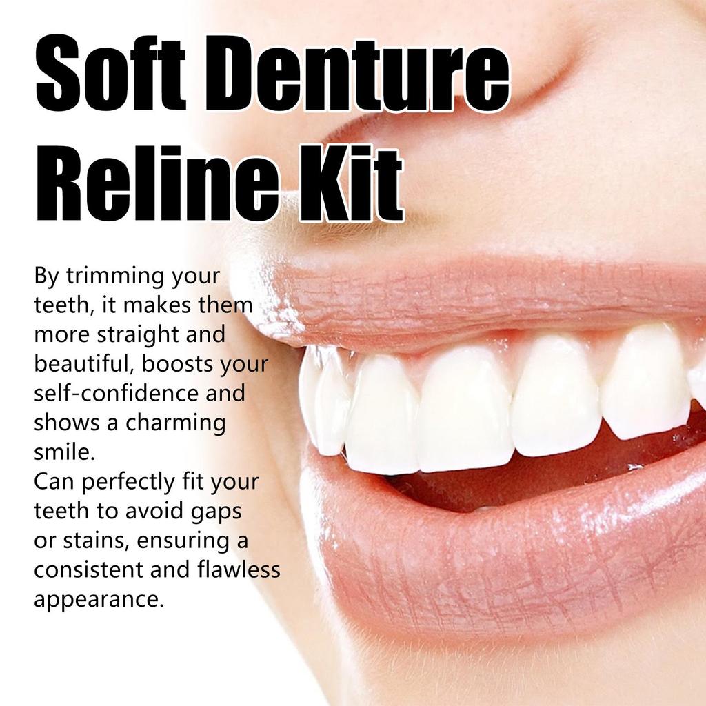 Soft Denture Reline Kit Simulation Braces Hide Missing Crooked Stained Broken Teeth for Men and Women Easy Use Dental Care 50g