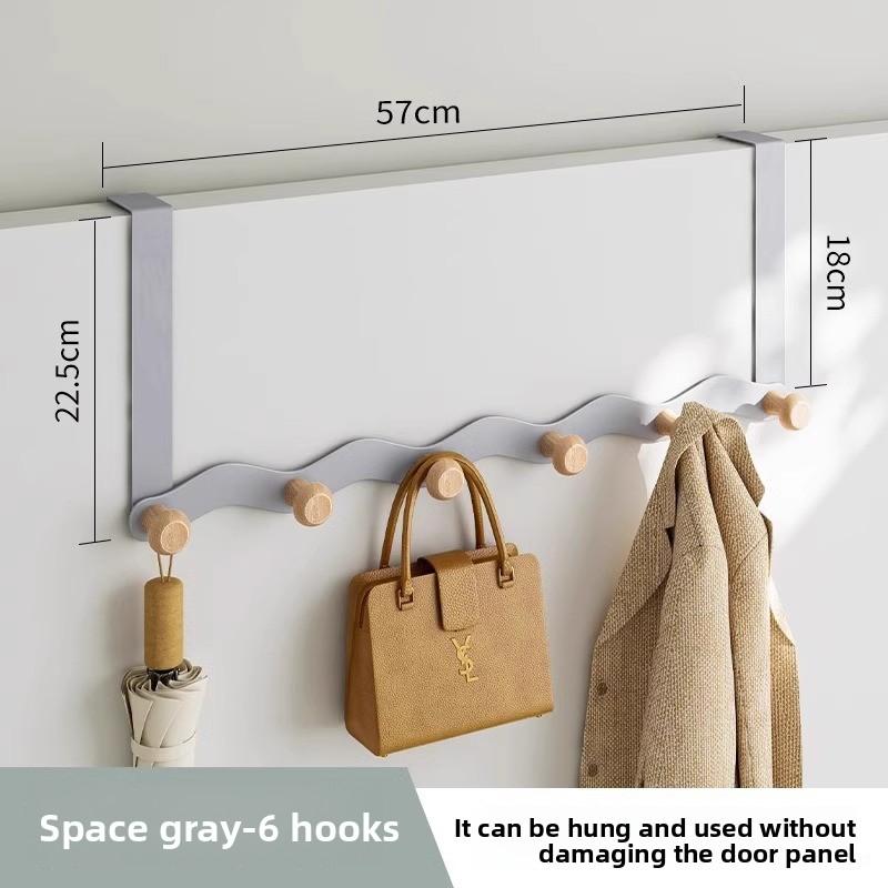 Cârlig de ușă de perete fără găurire, umeraș de haine, cârlig pentru haine, ușă de intrare, montat pe perete, pentru paltoane și pălării, dormitor, cârlig tip bară