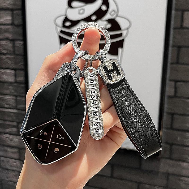 Chang'an Dark Bluesl03Smart Key Case Dedicated2022Dark Blue Key Case Protective Cover Metal Casing Buckle High-End