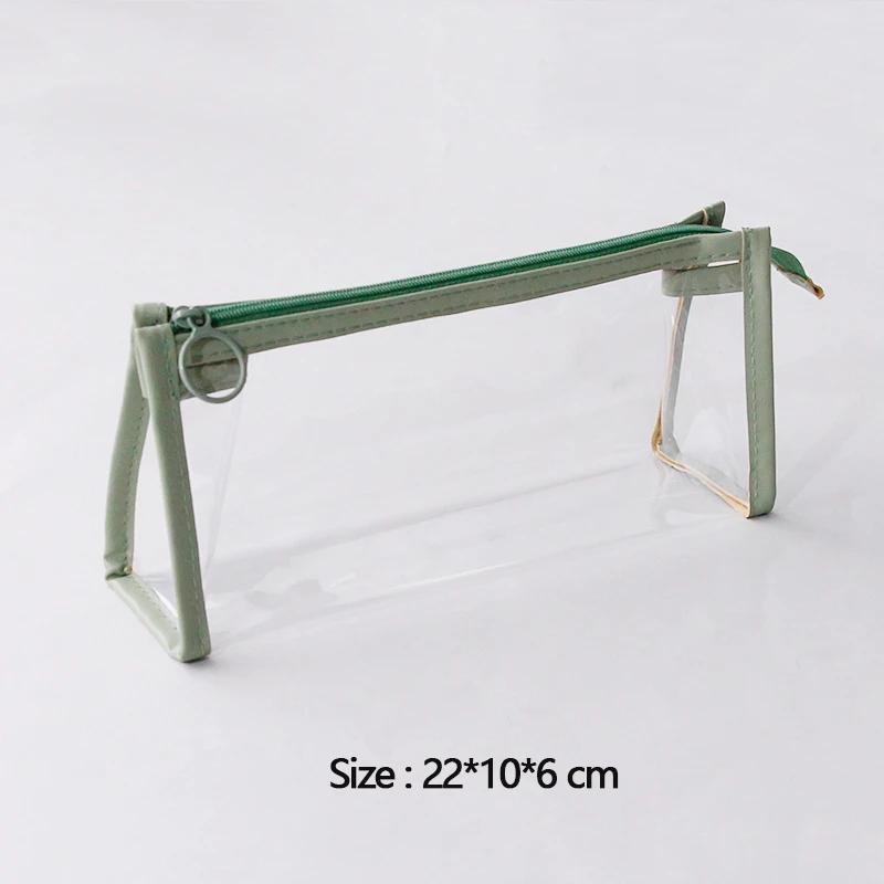 Transparent Pencil Case Large Capacity Simple Pen Bag Kawaii Cosmetic Bag School Study Stationery Office Supplies