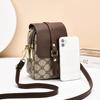 Double Zipper Mini Crossbody Bag for Women Vintage Small Monogram PU Leather Dual Zip Phone Pouch Adjustable Shoulder Strap