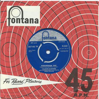 7inch Record VALERIE MASTERS - Birmingham Rag 267162TF Fontana 1961 UK Rock Used