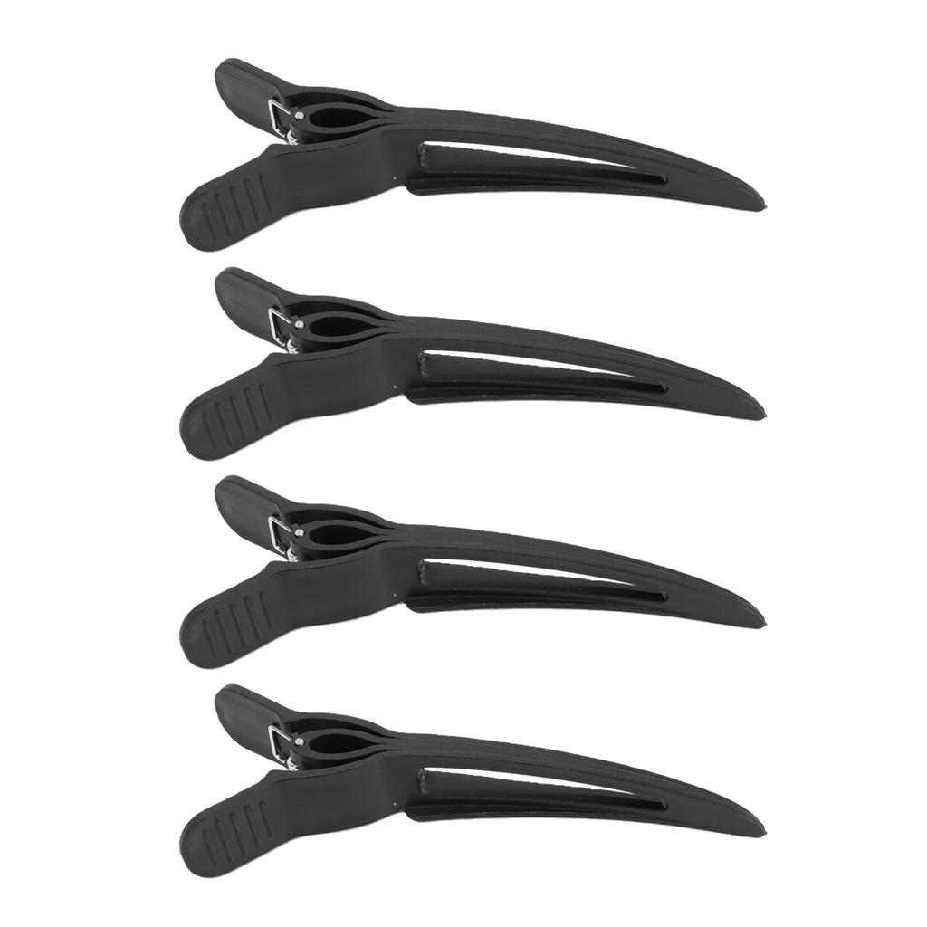 4pcs Root Lifting Clips No Crease Hair Clips for Instant Voluminous Crown Blow Drying Styling Black