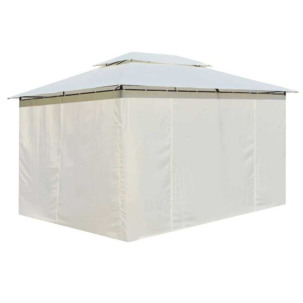 vidaXL Gartenpavillon mit Gardinen 4x3 m Weiß
