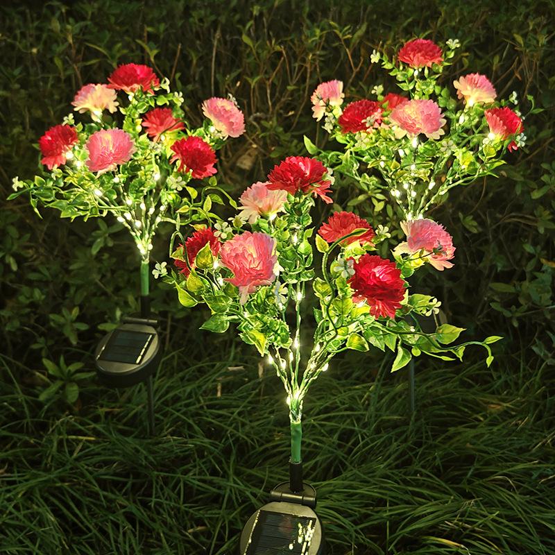 2026 New Solar Powered Simulated Lilac Flower Lamp Garden Courtyard Decoration LED Ground Inserted Ambient Light