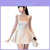 Modale Fabric Abstract Pattern Slip Dress With High Waist For Summer Street Style
