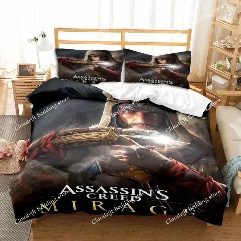 Game A-Assassin S C-Creed Art Bedding Set Gamer Duvet Cover Set Adult Boys Bedroom Single Double King Size Comforter Boys Gift02