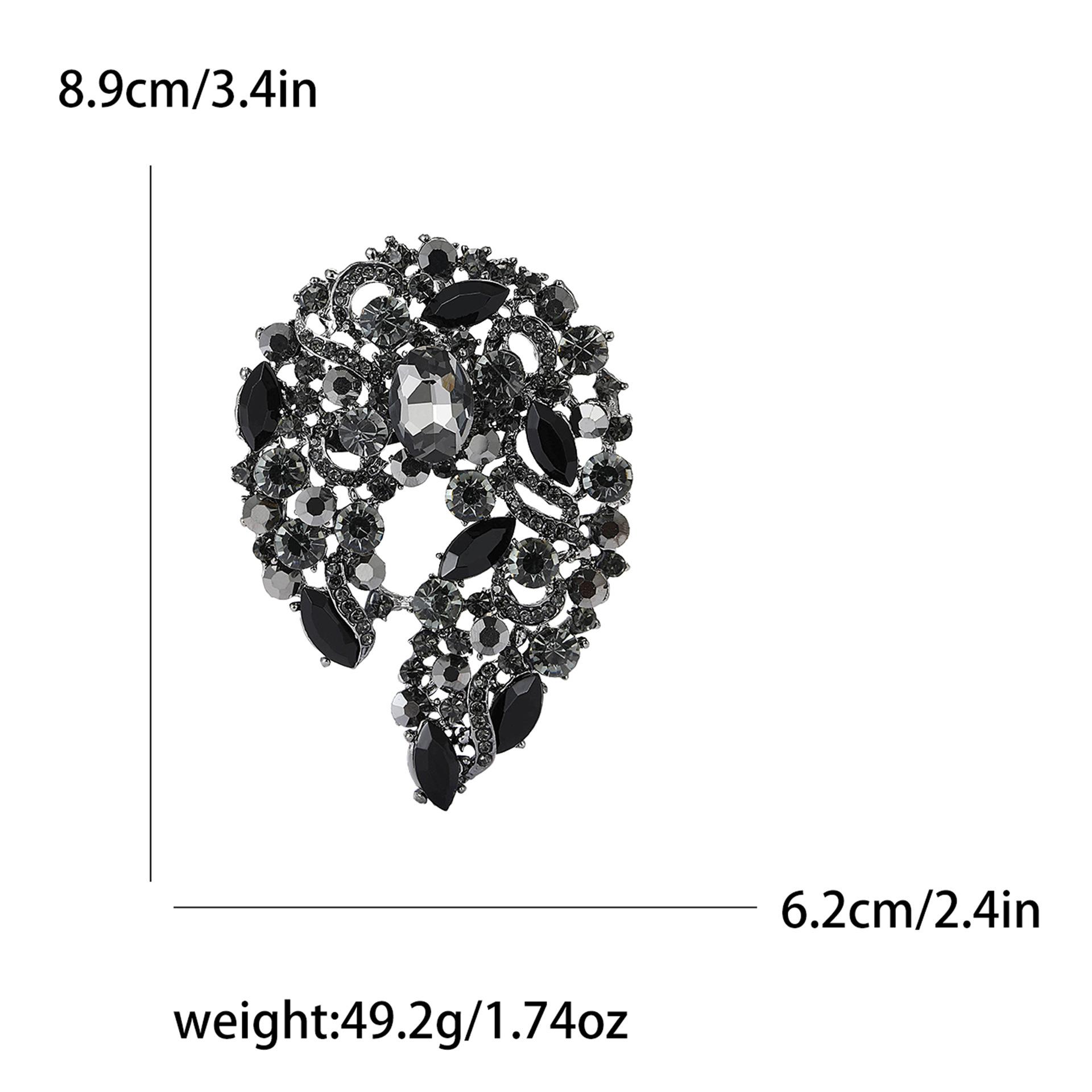 

Модная брошь из сплава с бриллиантами и стеклом, высококачественная атмосферная женская брошь для пальто и корсажа