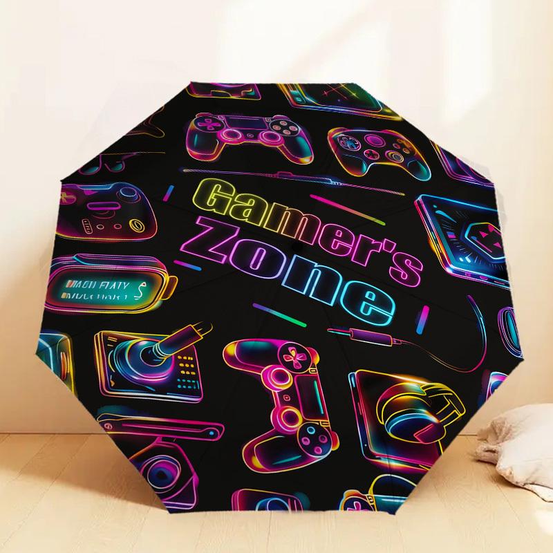 

1pc Gamer s Zone Pattern Umbrella Design Automatic Opening and Closing Umbrella, High-quality Travel Umbrella, c1128029