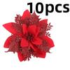 10/5pcs Sparking Christmas Flowers Artificial Plastic Xmas Tree Flower Ornament 5.5inch DIY Home Crafting Holiday Decoration