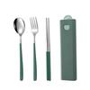 Stainless steel cutlery set with a sliding case for easy operation and portability. Perfect for students and adults, school lunches, outdoor activitie