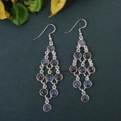 925 Sterling Silver, Labradorite Earring, Women Earring, Designer Earring, Women Dangle, Silver Charm Jewelry, Anniversary Gift