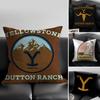 Western Drama Hit Y-Yellowstone Cushion Cover Pillow Case Soft Friendly Fabric & Concealed Zipper