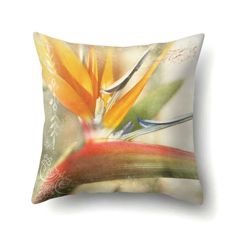 Polyester Pillowcase Plant Fresh Car Decoration Home Printed Pillowcase Sofa Cushion Cover