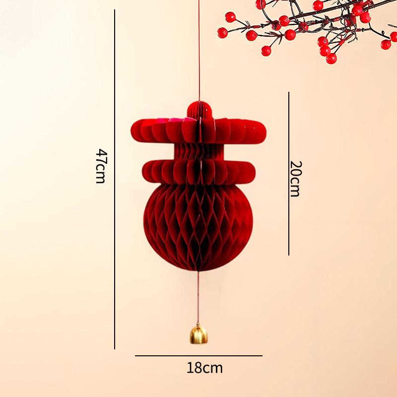 Chinese New Year Decoration Foldable Honeycomb Paper Lantern Hanging Pendants Christmas Spring Festival Wedding Decoration