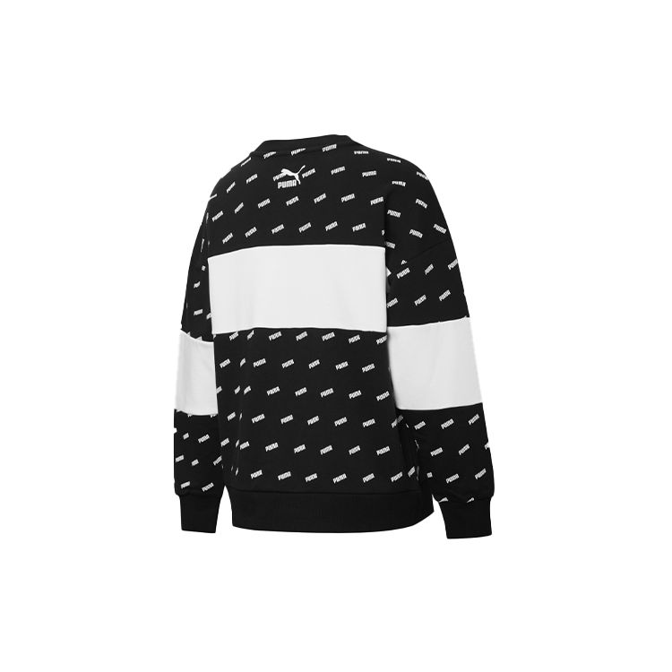 Puma Crew Neck Long Sleeve American Sweatshirt Women Sweatshirt Black 598241-01
