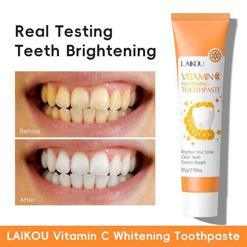 Vitamin C Toothpaste, Whitening Teeth, Fresh Breath, Stain Removal & Gum Care