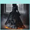 Halloween-Hexenkostüm mit Kapuze für Damen aus Polyestergewebe für Bühnenshows und Cosplay