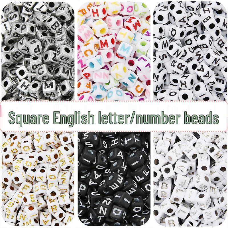 DIY Kids' Educational Alphabet & Number Beads - Acrylic Jewelry Making Kit