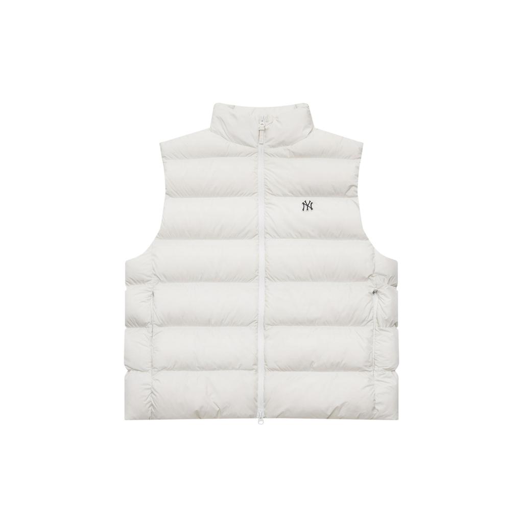 MLB Autunno Inverno 23 New York Yankees Logo Posteriore Poliestere Gilet con Lettere Giacca Piumino Corta Unisex Capo d'Abbigliamento Esterno Bianco 3ADVB0336-50CRS
