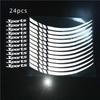 24pcs Reflective Wheel Rim Stickers for Cars & Motorcycles