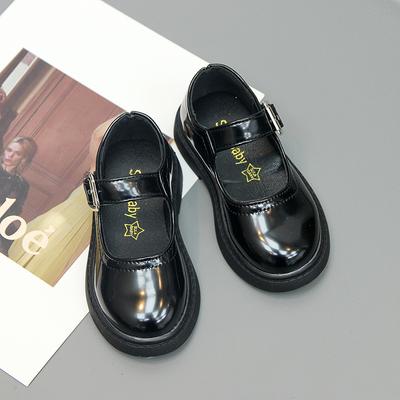 Chaussures en Cuir Mode Enfant pour Garçons avec Boucle Noire Printemps et Été 2024 Nouveau Style Coréen Simple Chaussures d'École pour Enfants Filles