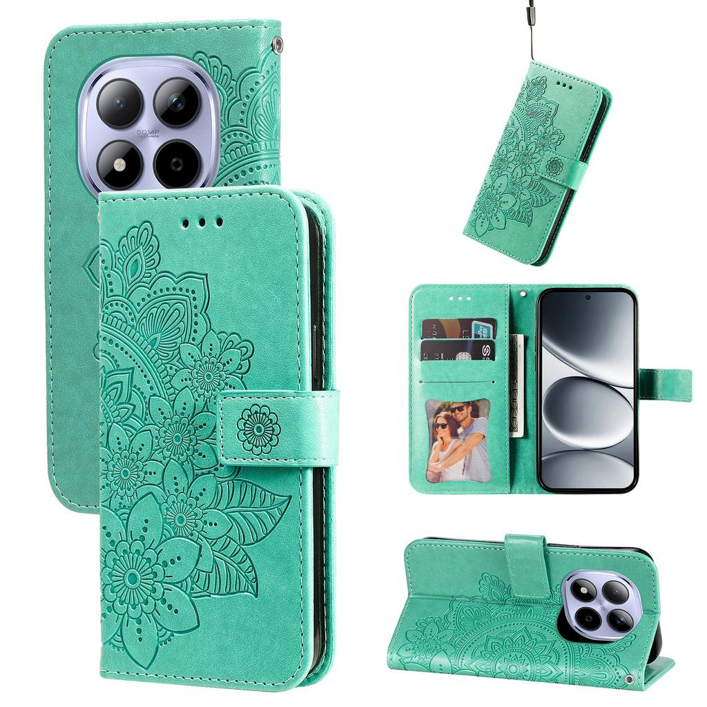 For Xiaomi Redmi Note 15 Pro 5G Case Floral Pattern PU Leather Wallet Stand Phone Cover