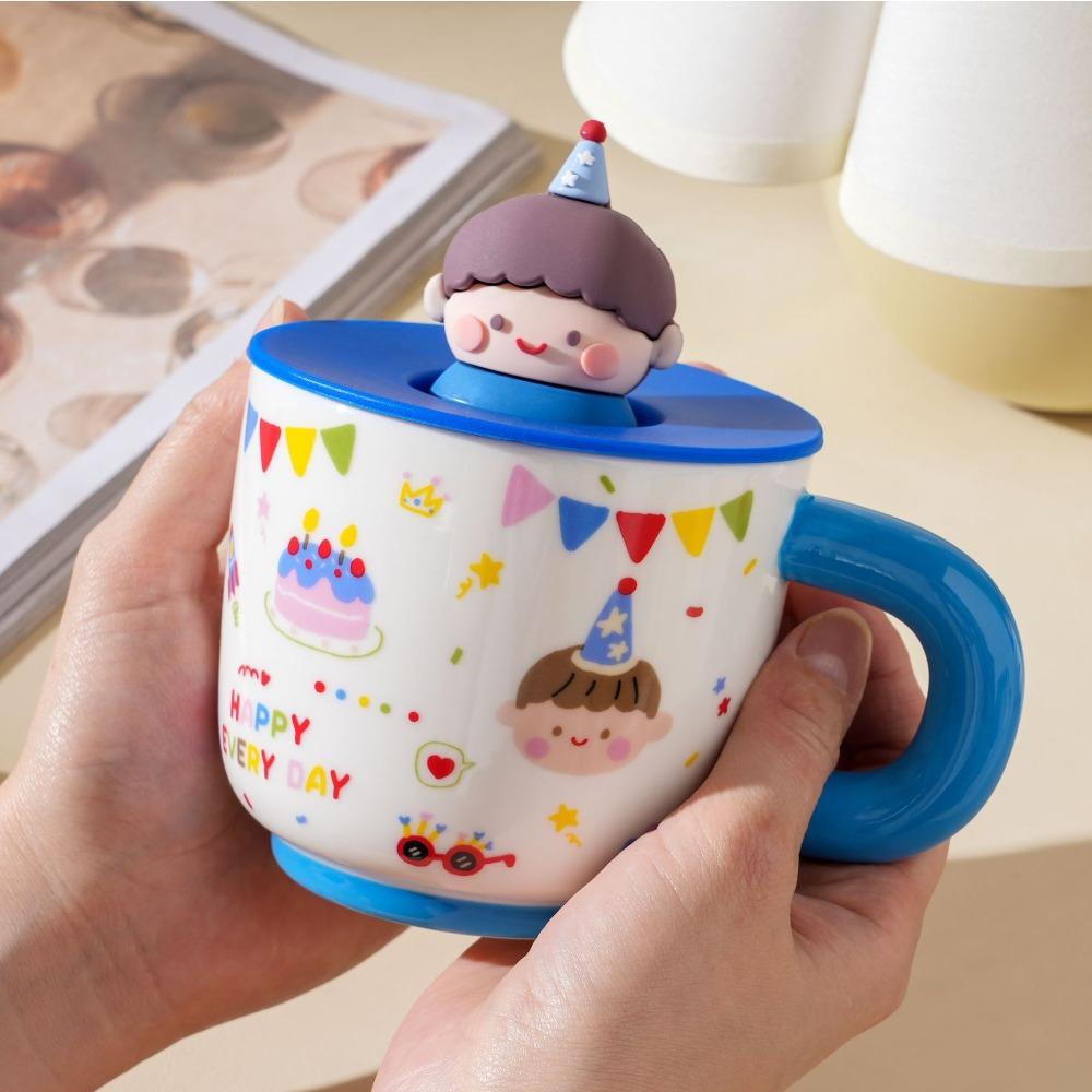 Cute Cartoon Ceramic Cup Birthday Gift Mug Boy Girl Couple Water Cup Coffee Cup Souvenir Gift Cup