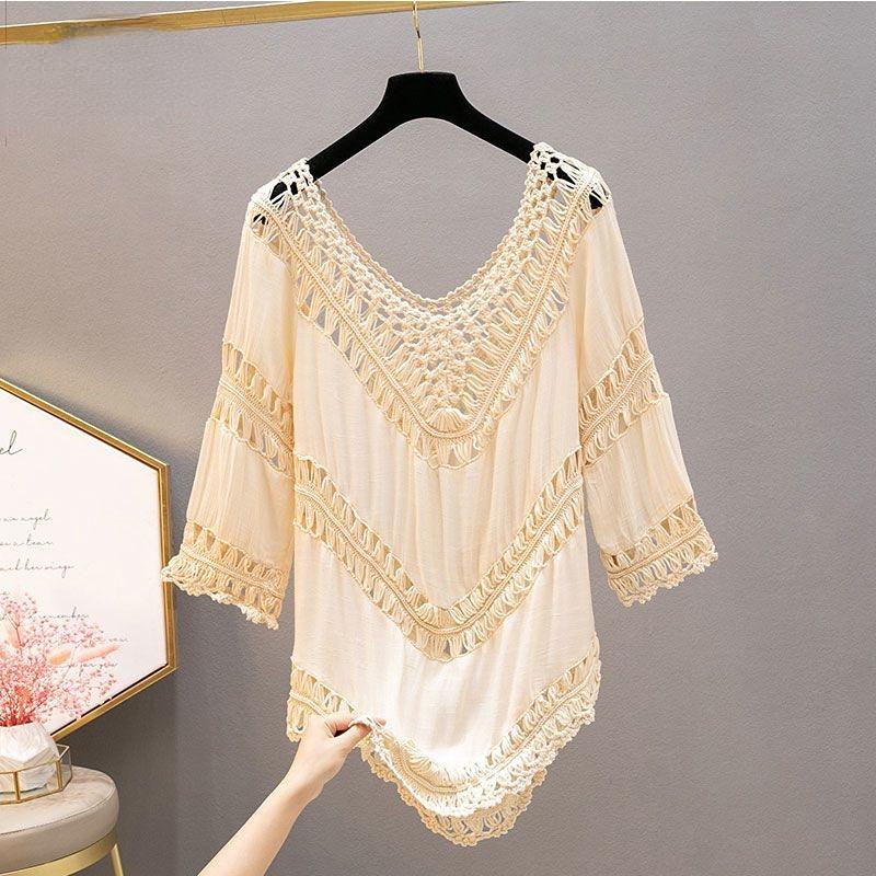 Sonnenschutzkleidung für Damen, aushöhlen, Pullover, Kleidung, Sommer, sexy Strickoberteile, Oberbekleidung