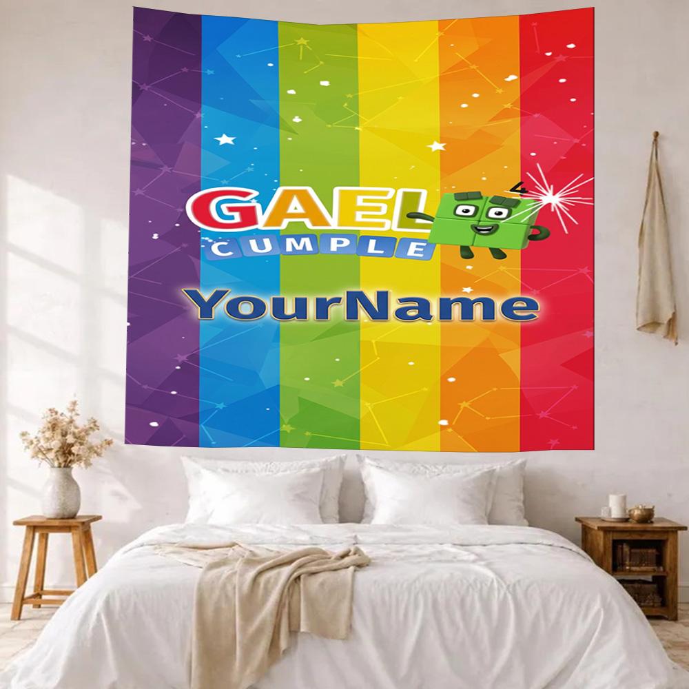 Numberblocks Custom Your Name Wall Decor Tapestry Art For Pet Memorial Birthdaywedding Party Backdrop Family Gift