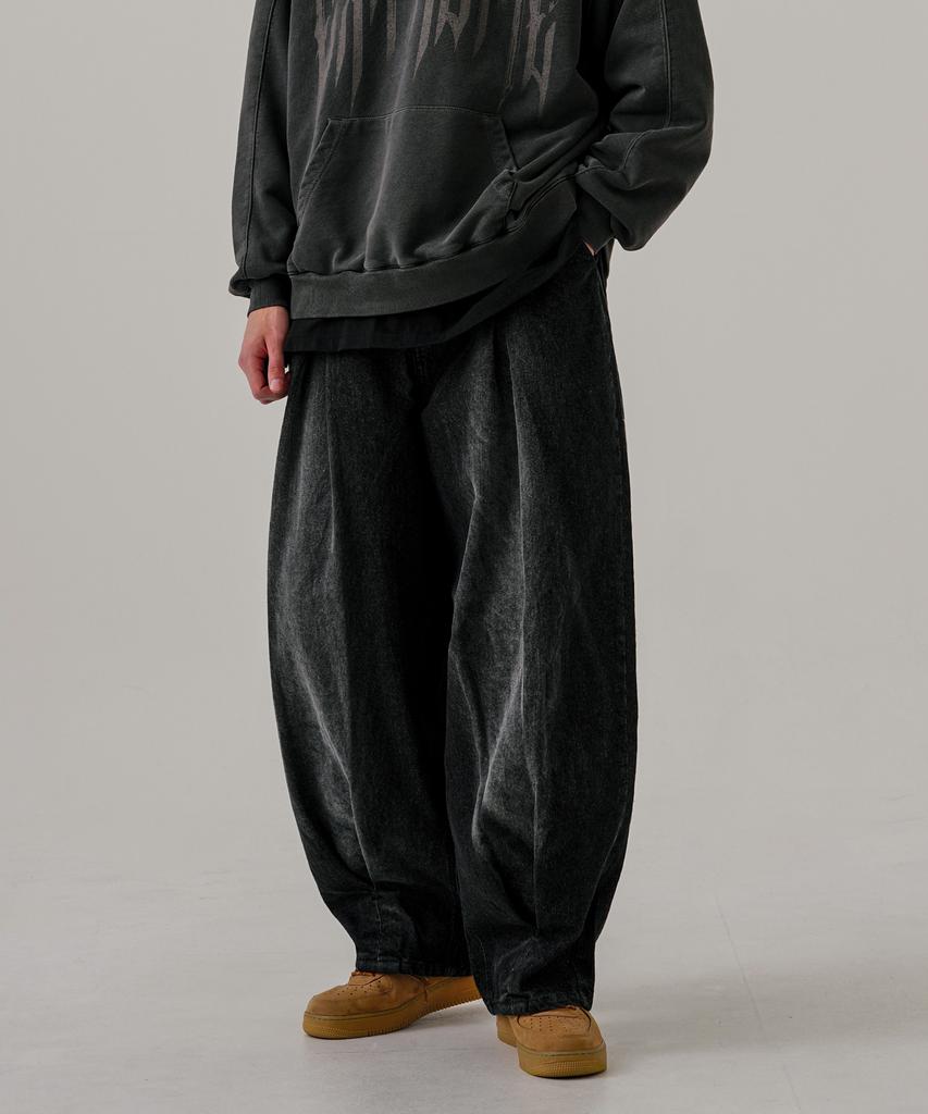 EZKATON Double Wide Denim Pants Black Ezlp6745