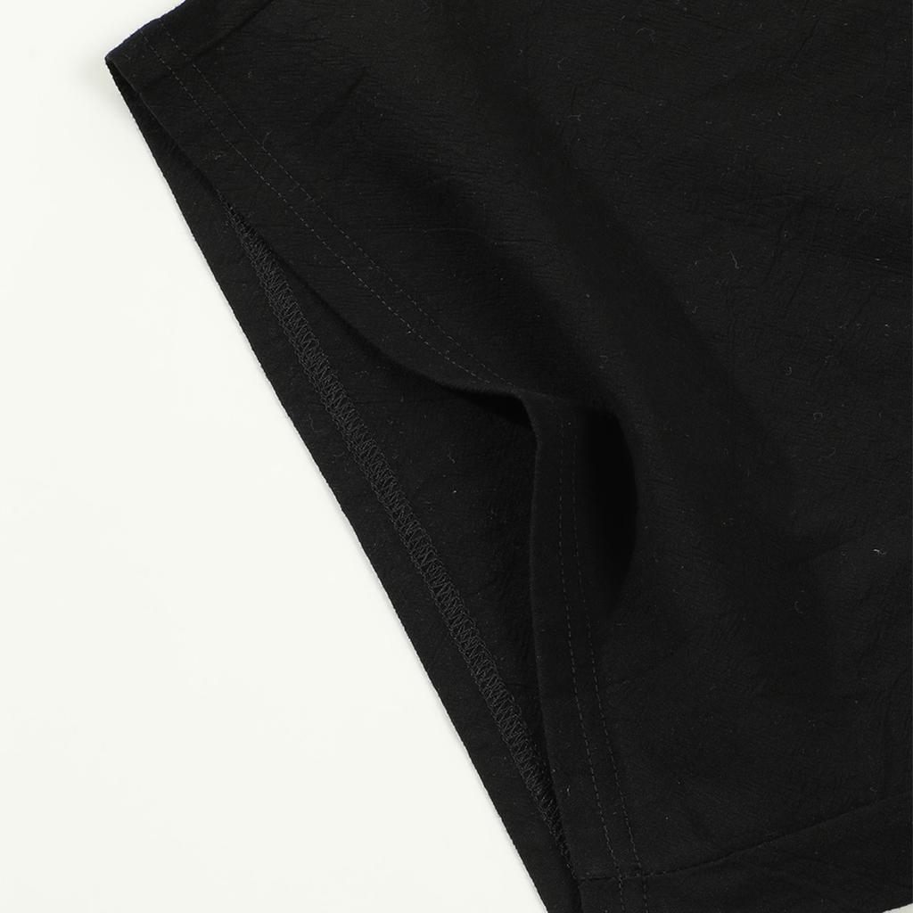 Men'S Casual Shorts Beach Loose Straight Button Five Quarter Pants