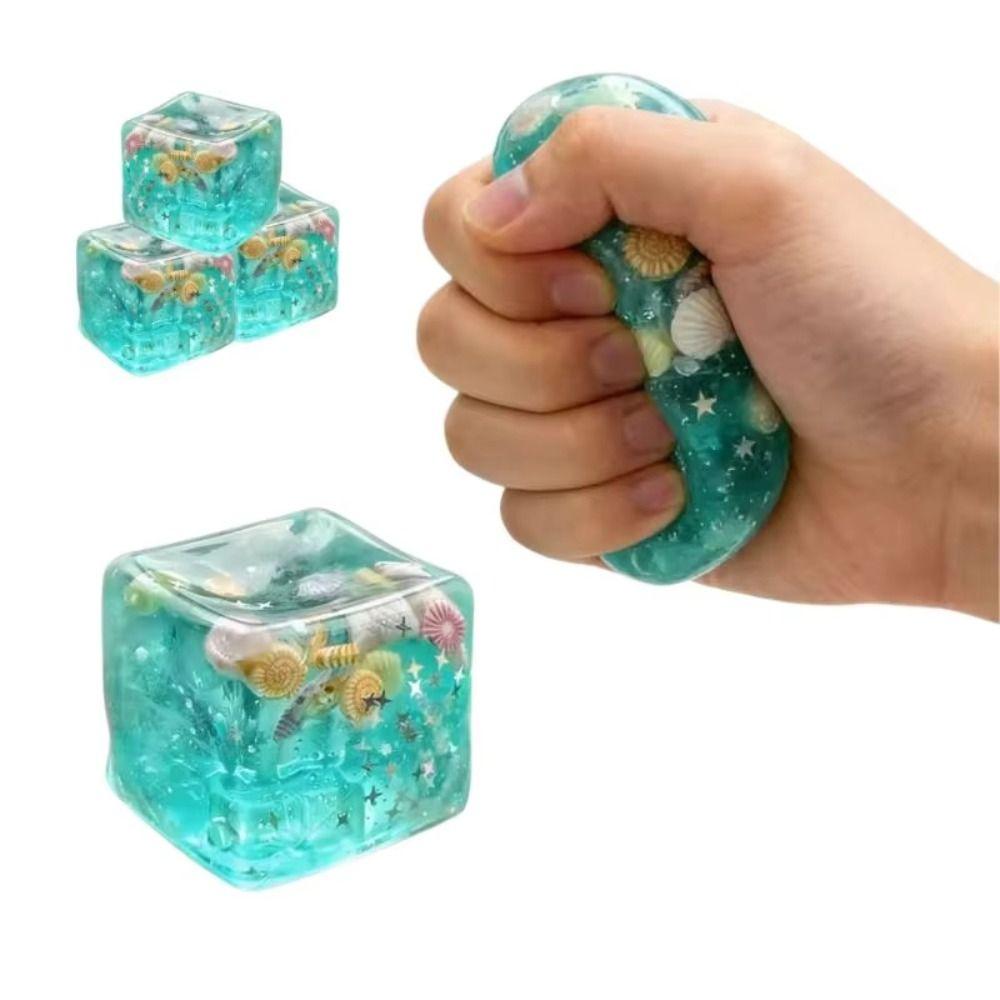 Transparent Ocean Squishy Balls Ice Cube Squishy Toy Children Autism Sensory Toys Boys Girls