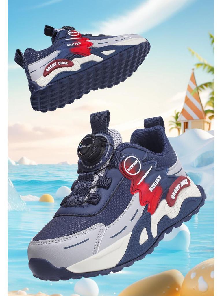 2025 Autumn Waterproof Leather Boys' Running Shoes - Comfortable & Trendy Sports Shoes for Medium to Large Children