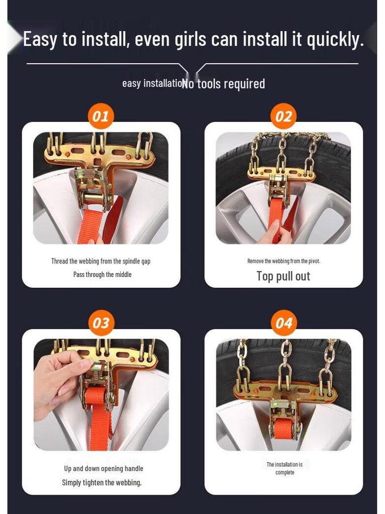 Compatible with Geely Emgrand and GS, protects tires without a jack, perfect for off-road SUVs and snow-covered terrains.