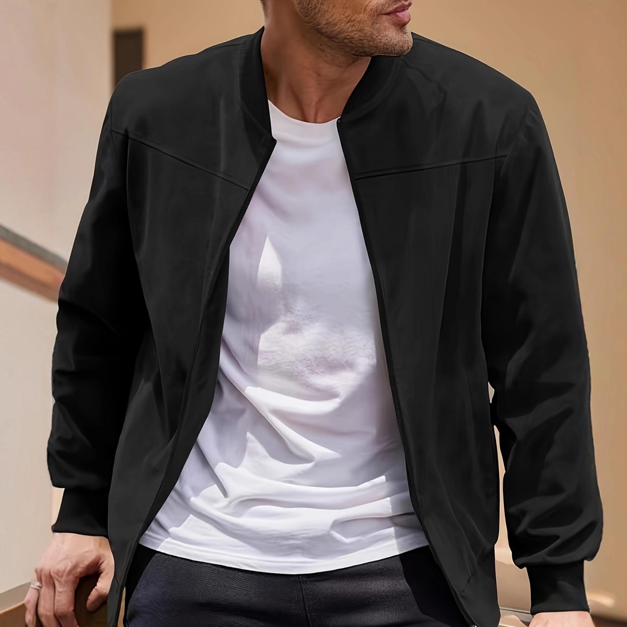 

Осенняя куртка-пилот, мужская повседневная замшевая флисовая на молнии, с воротником-стойкой XXXL чёрный