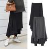Winter Skirt Leggings Irregular Fake Two-Piece Design Velvet Lined Women Culottes High-waisted Stretchy Culottes