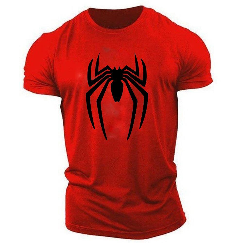 Summer 2023 Leisure Sports Loose Fashion Outdoor New Round Neck Adult Men's Short Sleeve T-shirt Spider 2D Print Quick Drying