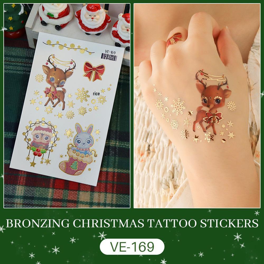 Ruikalong Christmas Cartoon Santa Tattoo Stickers for Kids' Party