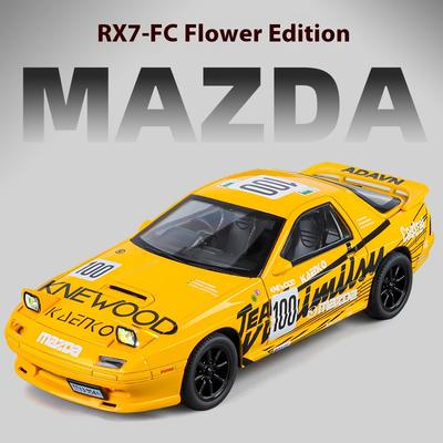1:24 Mazda RX7 Závodní verze Model auta ze slitiny Závodní model Dětská hračka Auto Narozeninový dárek Stolní dekorace Ozdoby