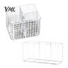 Desktop Lipstick Eyeliner Stand Transparent Acrylic Makeup Brush Organizer, Multi-Compartment Storage Bin, Modern Home Office Desk Organizer