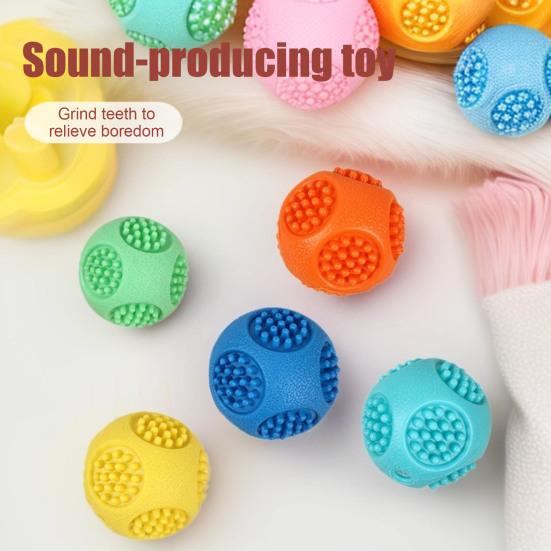 Pet Toy Convex Surface Sound Indoor Play Dog Relief Interactive Toy Bite-Resistant Molar Teeth Cleaning Rubber
