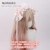 Milk Color Rose Bow Pair KC Lace Headband Handmade Small Things Sweet Lolita Accessories