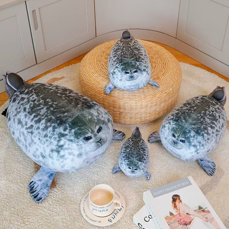 Cute Simulation Mother And Child Seal Plush Toy Cartoon Pillow Soft Stuffed Animal Doll Kids Birthday Gift 20-50cm