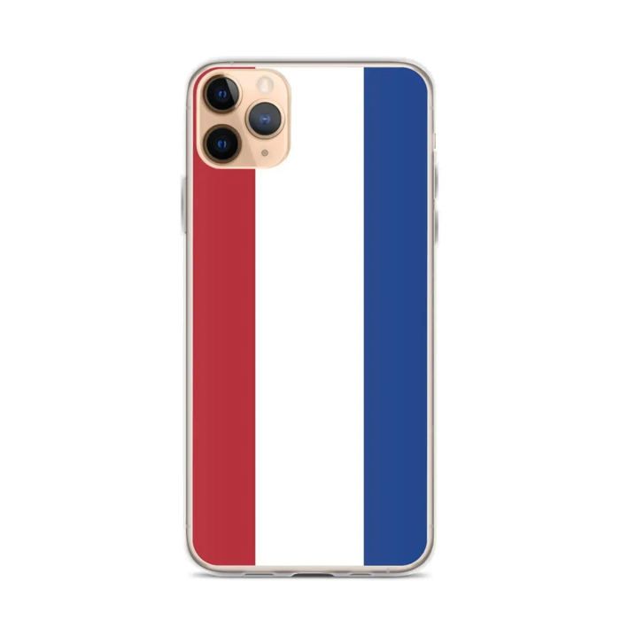 Coque iPhone – Drapeau Pays-Bas – iPhone 11 Pro Max – Souple – Vícebarevné – Vertikální