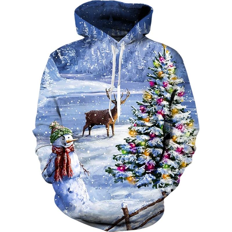 

Весна-Осень, Рождество, 3D принт, снеговик, Мужская толстовка с капюшоном, уличный топ в стиле хип-хоп, повседневная спортивная одежда большого размера с длинными рукавами L
