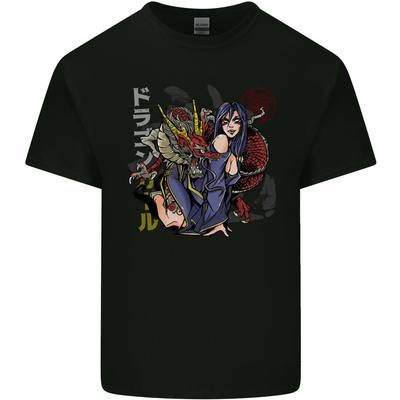 Anime Girl With a Dragon Unisexs Light Cotton TShirt