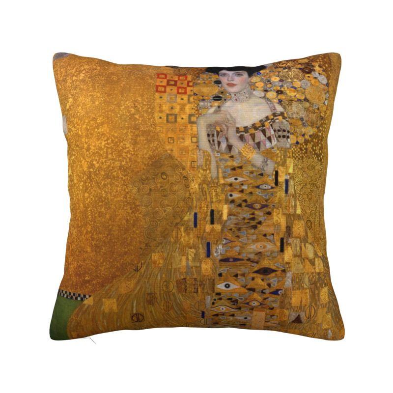 Modern The Kiss By Gustav Klimt Sofa Cushion Cover Polyester Painting Art Throw Pillow Case for Living Room